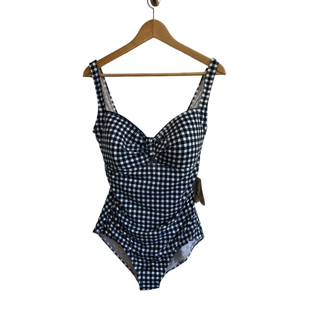 Tommy Bahama Women's Size 14 Gingham Getaway One Piece Swimsuit Bathing Suit Nwt